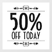 Decoratieve verkoopkorting raamsticker (Vel)