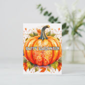 Decoratieve vers geoogste Halloween pompoen Briefkaart (Staand voorkant)