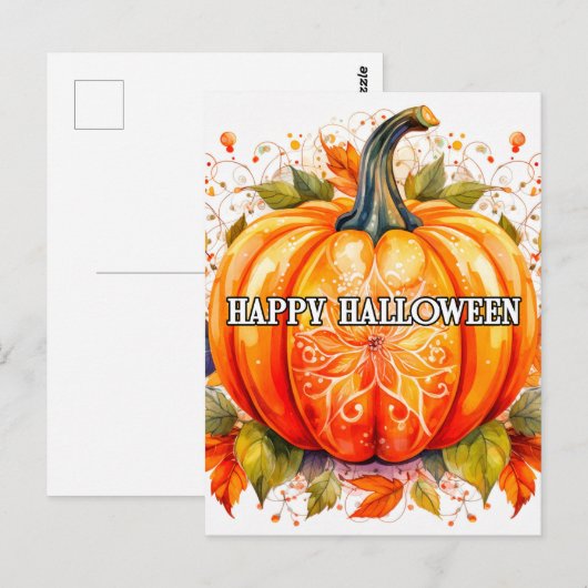 Decoratieve vers geoogste Halloween pompoen Briefkaart (Voorkant / Achterkant)