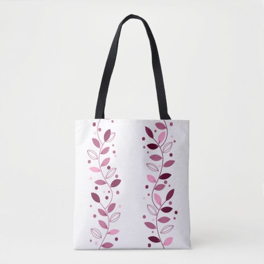Decoratieve Vine Stripes (Roze) Canvas tas (Voorkant)