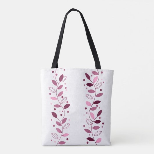 Decoratieve Vine Stripes (Roze) Canvas tas (Achterkant)