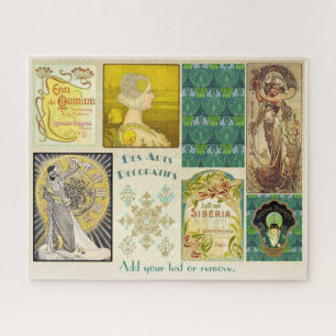 Decoratieve vintage Art Deco-labels & decoraties: Legpuzzel