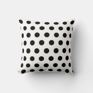 Decoratieve Vintage zwarte en witte pooldots Kussen