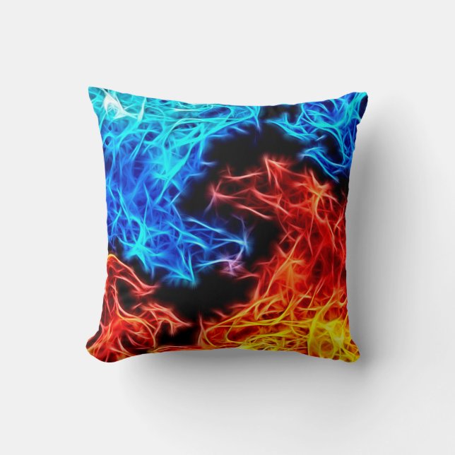 Decoratieve vlammen - goede en kwaadaardige, mooie kussen (Voorkant)