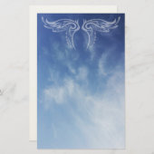 Decoratieve vleugels op wolkenfoto briefpapier (Voorkant / Achterkant)