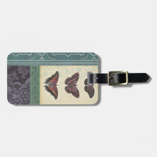 Decoratieve vlinder Brocade door Vision Studio Bagagelabel (Voorkant horizontaal)