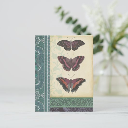 Decoratieve vlinder Brocade door Vision Studio Briefkaart (Staand voorkant)