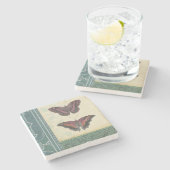 Decoratieve vlinder Brocade door Vision Studio Stenen Onderzetter (Zijkant)