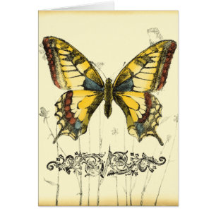 Decoratieve vlinder met wilde bloemen
