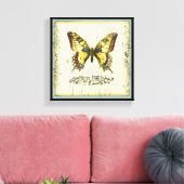 Decoratieve vlinder met wilde bloemen canvas afdruk (Insitu (Woonkamer))