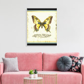 Decoratieve vlinder met wilde bloemen canvas afdruk (Insitu (Woonkamer))