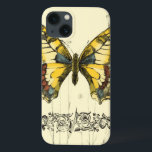 Decoratieve vlinder met wilde bloemen iPhone 13 hoesje<br><div class="desc">Een heldere,  decoratieve vlinder is het onderwerp van dit stuk van Jennifer Goldberger. Wilde bloemen worden getrokken aan de zijkanten en onder de enorme vlinder. Een mooie pastelgrens voltooit de scène. Bestel vandaag uw afdruk!</div>