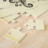 Decoratieve vlinder met wilde bloemen legpuzzel (Zijkant)