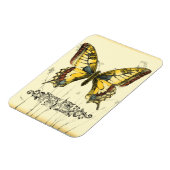 Decoratieve vlinder met wilde bloemen magneet (Linkerzijde)