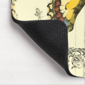 Decoratieve vlinder met wilde bloemen muismat (Hoek)