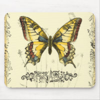 Decoratieve vlinder met wilde bloemen