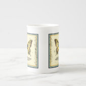 Decoratieve vlinder met wilde bloemen porselein kop (Voorkant)