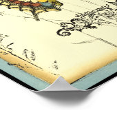 Decoratieve vlinder met wilde bloemen poster (Hoek)