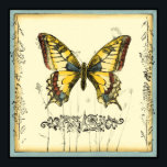 Decoratieve vlinder met wilde bloemen poster<br><div class="desc">Een heldere, decoratieve vlinder is het onderwerp van dit stuk van Jennifer Goldberger. Wilde bloemen worden getrokken aan de zijkanten en onder de enorme vlinder. Een mooie pastelgrens voltooit de scène. Bestel vandaag uw afdruk!</div>