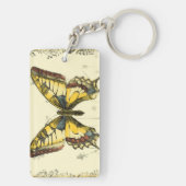 Decoratieve vlinder met wilde bloemen sleutelhanger (achterkant)