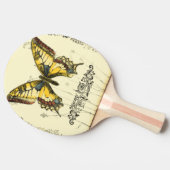 Decoratieve vlinder met wilde bloemen tafeltennisbatje (Zijkant)