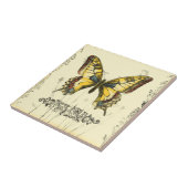 Decoratieve vlinder met wilde bloemen tegeltje (Zijkant)