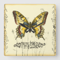 Decoratieve vlinder met wilde bloemen