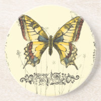 Decoratieve vlinder met wilde bloemen