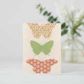Decoratieve vlinderpatronen op de achtergrond van  briefkaart (Staand voorkant)