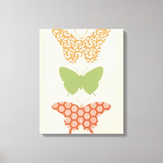 Decoratieve vlinderpatronen op de achtergrond van canvas afdruk (Voorkant)