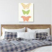Decoratieve vlinderpatronen op de achtergrond van canvas afdruk (Insitu (Slaapkamer))