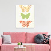 Decoratieve vlinderpatronen op de achtergrond van canvas afdruk (Insitu (Woonkamer))