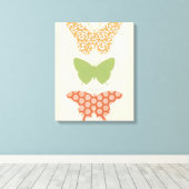 Decoratieve vlinderpatronen op de achtergrond van canvas afdruk (Insitu (Houten vloer))