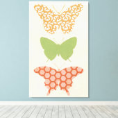 Decoratieve vlinderpatronen op de achtergrond van  canvas afdruk (Insitu (Houten vloer))