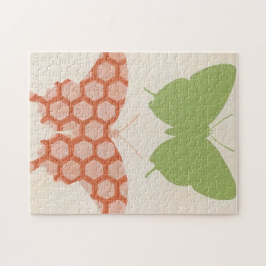 Decoratieve vlinderpatronen op de achtergrond van  legpuzzel (Horizontaal)