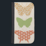 Decoratieve vlinderpatronen op de achtergrond van  galaxy s4 portemonnee hoesje<br><div class="desc">De crèmeachtergrond van dit stuk van Erica Vess van June staat de kleuren van de vlinderpatronen toe om van de druk af te springen. Als je van moderne kunst houdt,  of gewoon van vlinders houdt,  is dit het stuk voor je!</div>