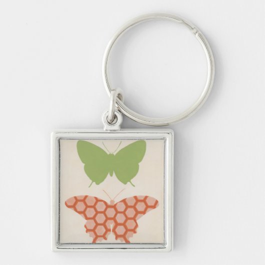 Decoratieve vlinderpatronen op de achtergrond van  sleutelhanger (Voorkant)