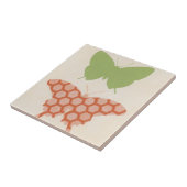 Decoratieve vlinderpatronen op de achtergrond van  tegeltje (Zijkant)