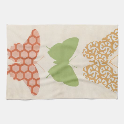 Decoratieve vlinderpatronen op de achtergrond van  theedoek (Horizontaal)