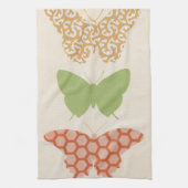 Decoratieve vlinderpatronen op de achtergrond van  theedoek (Verticaal)