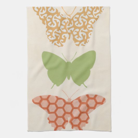 Decoratieve vlinderpatronen op de achtergrond van  theedoek (Verticaal)