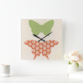 Decoratieve vlinderpatronen op de achtergrond van  vierkante klok (Huis)