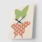 Decoratieve vlinderpatronen op de achtergrond van  vierkante klok (Hoek)