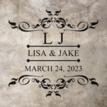 Decoratieve Vlourish Border Name and Date Wedding