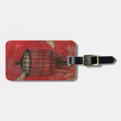 Decoratieve vogel met vlinders bagagelabel (Voorkant horizontaal)