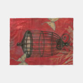 Decoratieve vogel met vlinders fleece deken (Voorkant (Horizontaal))