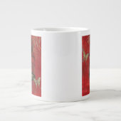 Decoratieve vogel met vlinders grote koffiekop (Voorkant)