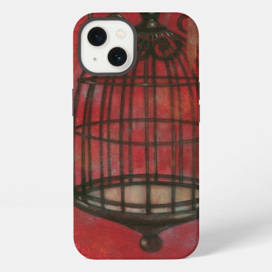 Decoratieve vogel met vlinders iPhone hoesje (Achterkant)