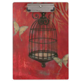 Decoratieve vogel met vlinders klembord (Voorkant)