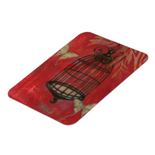 Decoratieve vogel met vlinders magneet (Linkerzijde)